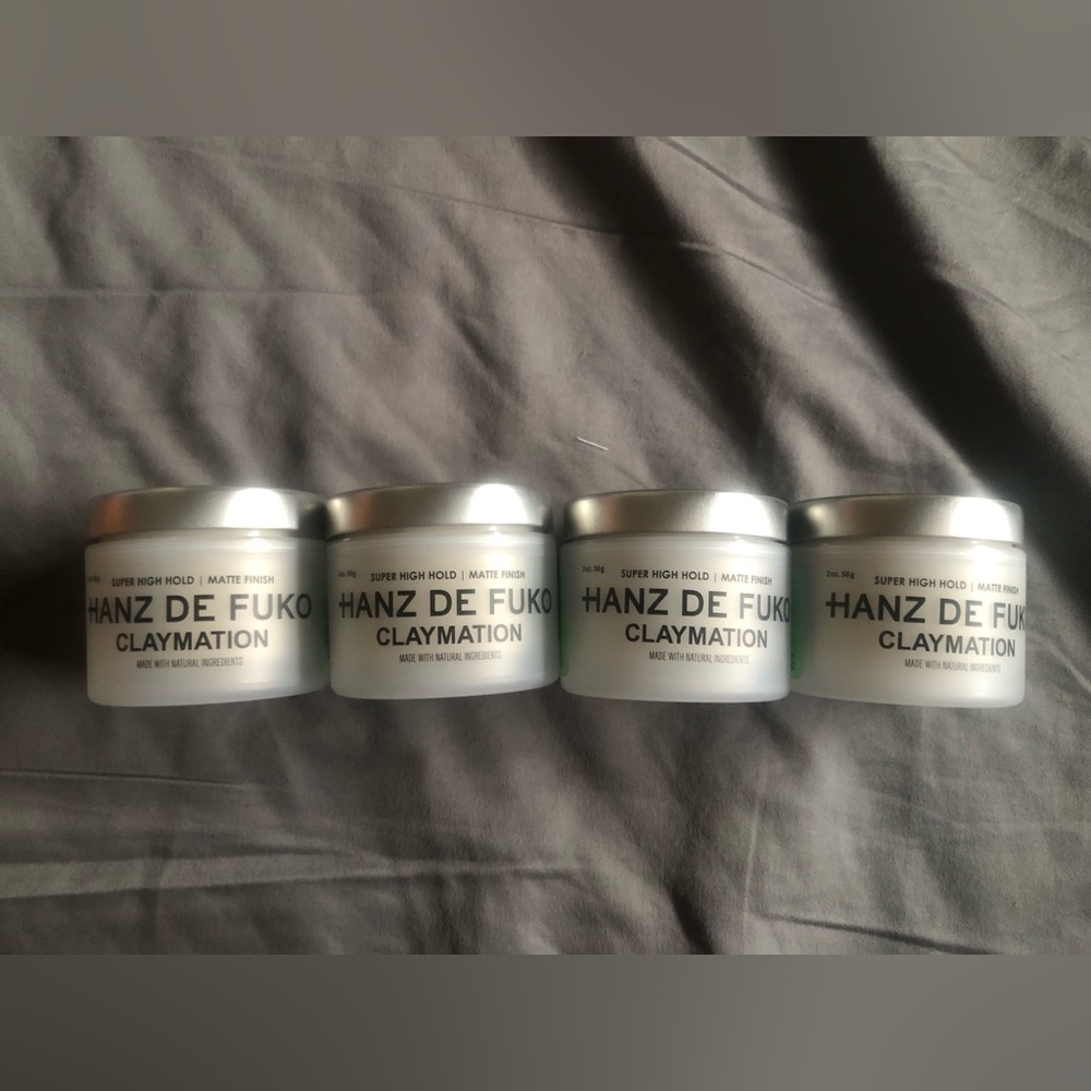 Hanz De Fuko Claymation Super High Hold Matte Finish All Natural (4) 2oz Jars!
